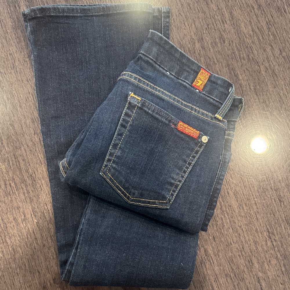 7 For All Mankind Dark Blue Boot Cut Jeans